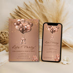 Rose Gold Balloon Elegant Birthday Invitation