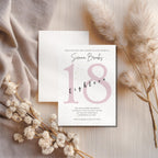 Blush Minimalist 18th Birthday Invitation