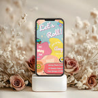 Retro Roller Skate Kids Birthday Invitation
