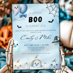 A Little Boo Baby Shower Invitation Blue