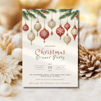 Ornament Christmas Dinner Party Invitation