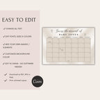 Elegant Gender Reveal Due Date Calendar
