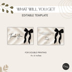 Black Bow Thank You Cards