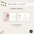Gold Candle Baptism Photo Thank You Card