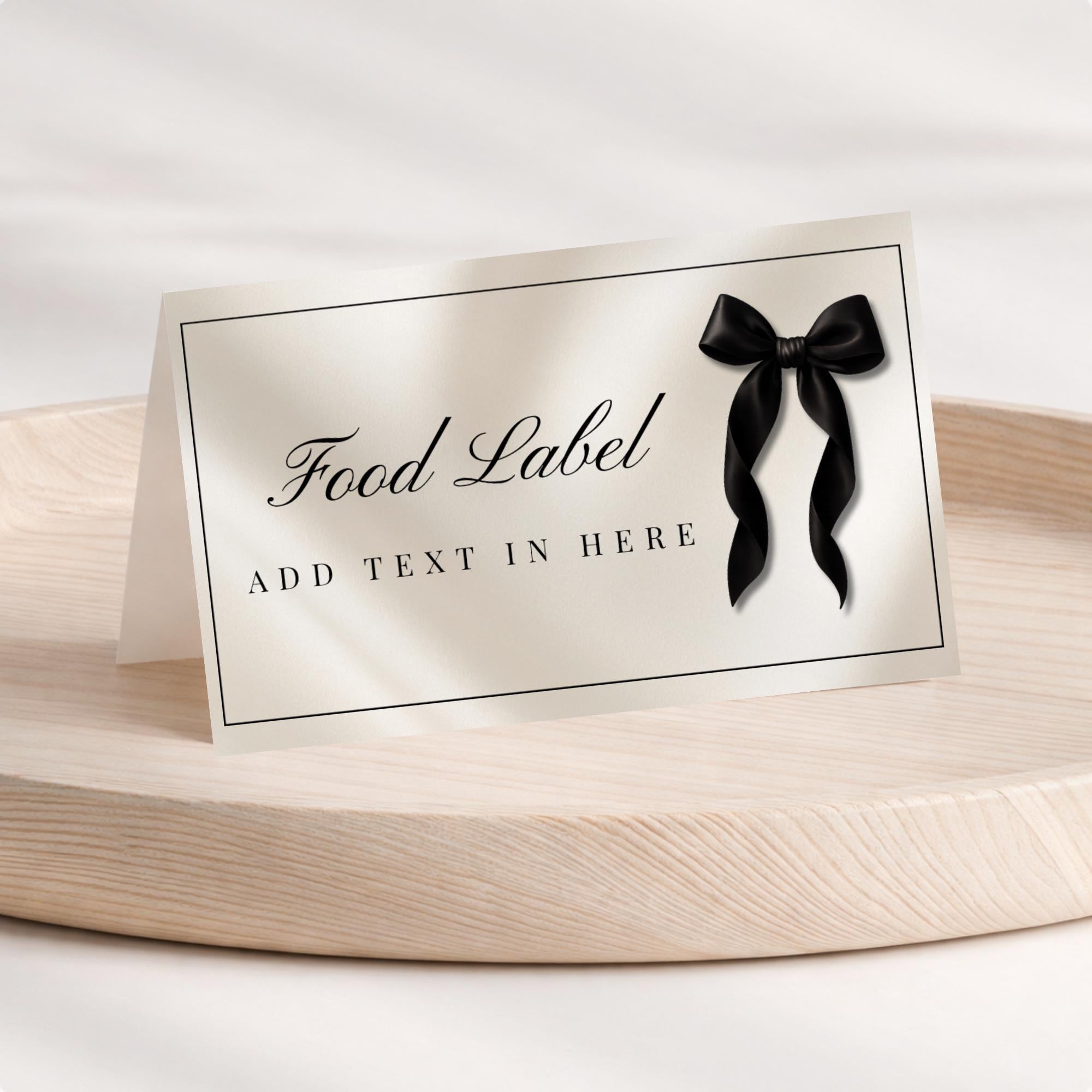 Black Bow Food Labels