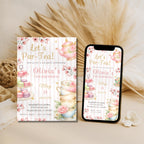 Elegant Floral Tea Party Kids Birthday Invitation
