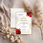Elegant Red Rose Quinceañera Invitation