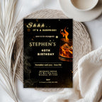 Elegant Whiskey Glow 40th Birthday Invitation