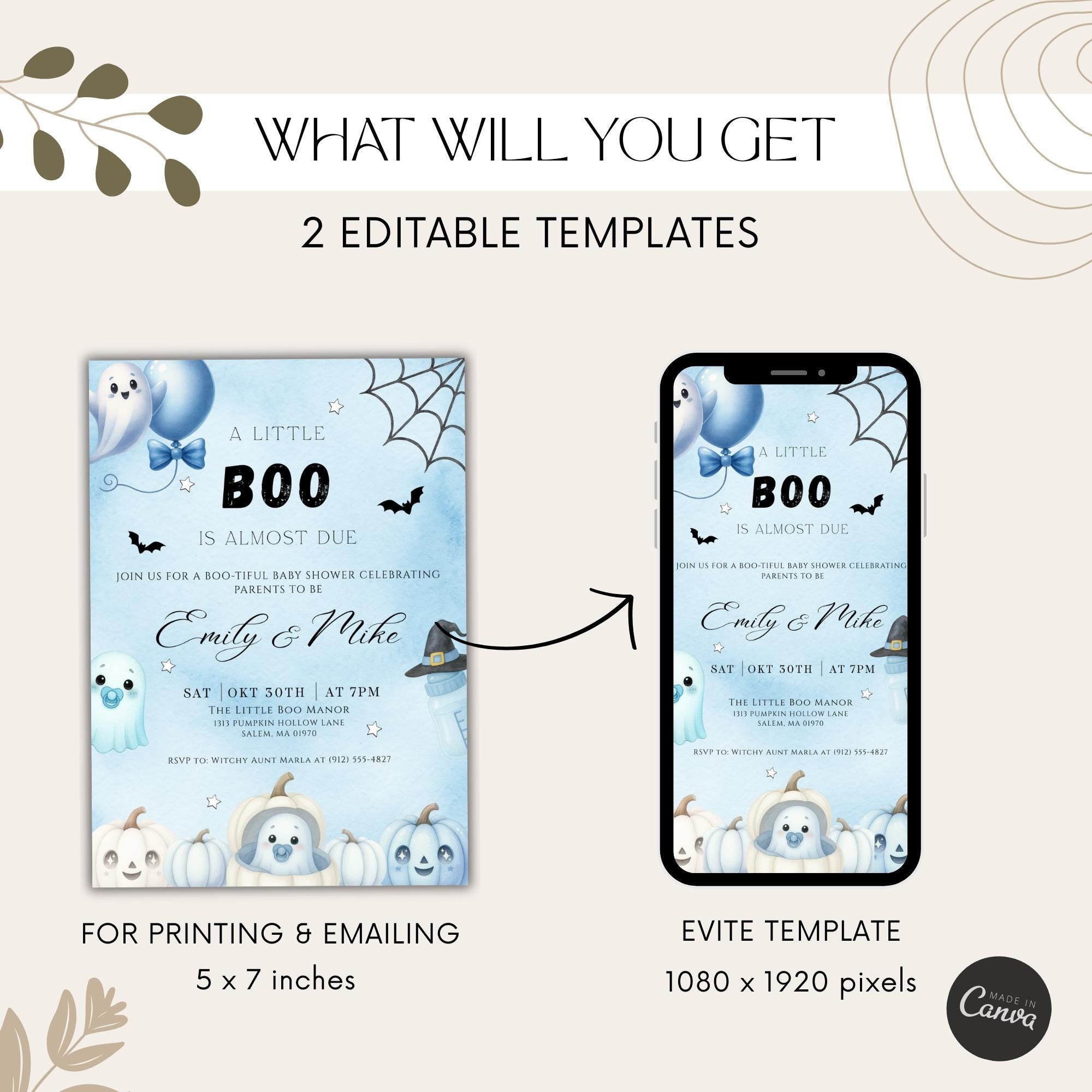 A Little Boo Baby Shower Invitation Blue