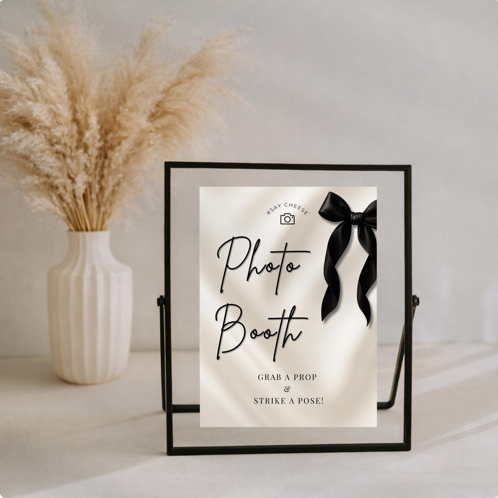 Black Bow Photo Booth Sign