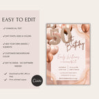 Rose Gold 50th Birthday Invitation