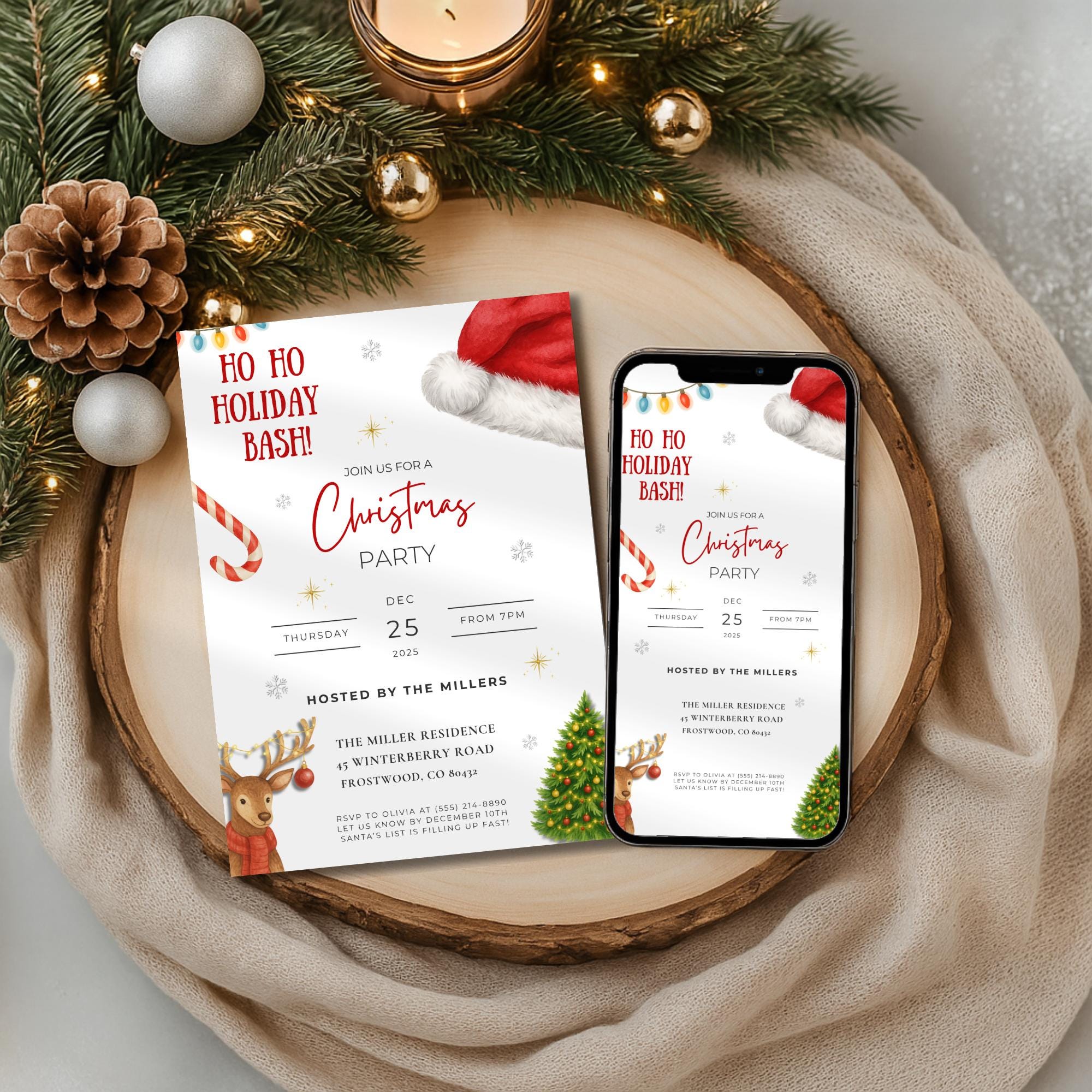 Holiday Christmas Bash Invitation