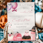 Pink Little Boo Baby Shower Invitation