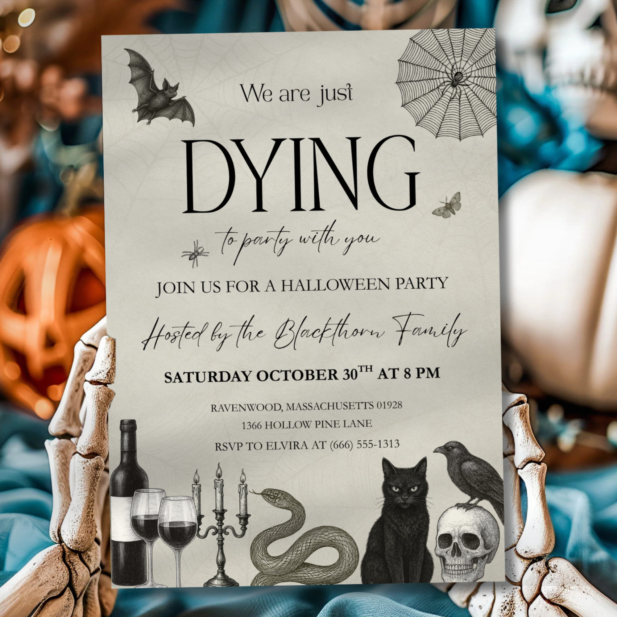 Gothic Halloween Party Invitation