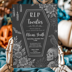 Gothic Halloween Coffin 30th Birthday Invitation