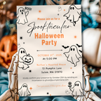 Cute Ghost Halloween Party Invitation
