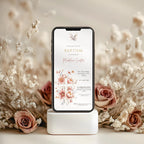 Blush Floral Dove Baptism Invitation