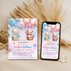 He or She Teddy Gender Reveal Invitation