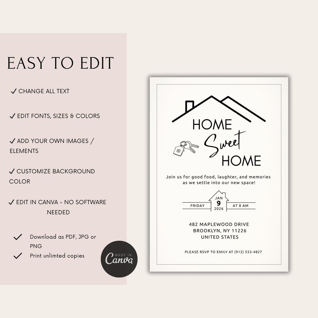 Minimalist Housewarming Invitation Template