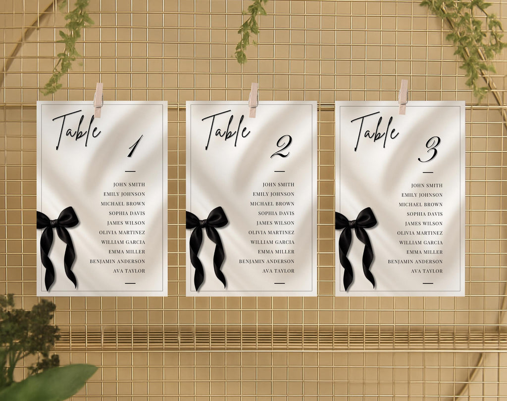 Black Bow Birthday Seating Chart