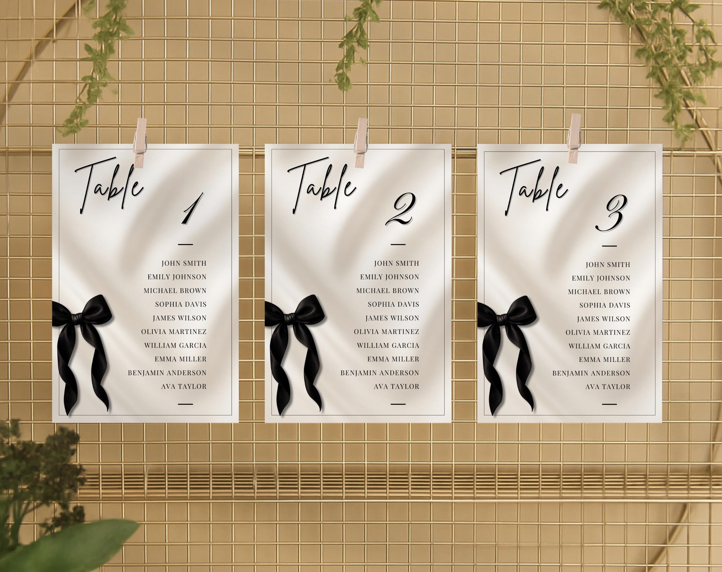 Black Bow Birthday Seating Chart