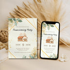 Watercolor Geometric Housewarming Invitation