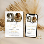 Modern 90th Birthday Photo Invitation