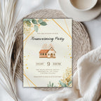 Watercolor Geometric Housewarming Invitation