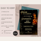 Elegant Whiskey Glow 40th Birthday Invitation