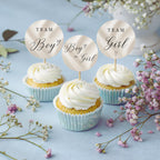 Elegant Gender Reveal Cupcake Toppers