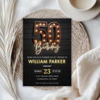 Rustic Wooden Marquee 50th Birthday Invitation