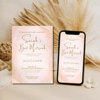 Pink Gold Bat Mitzvah Invitation