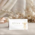 Gold Candle Baptism Place Cards