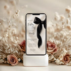 Black Bow Birthday Invitation