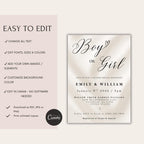 Elegant Boy or Girl Gender Reveal Invitation