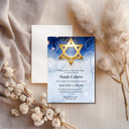 Gold Star of David Bar Mitzvah Invitation