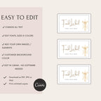 Gold Candle Baptism Buffet Food Labels