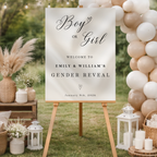 Elegant Gender Reveal Welcome Sign