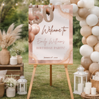 Rose Gold 50th Birthday Welcome Sign