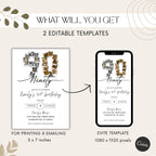 Minimalist Photo Collage Ninety 90th Birthday Invitation
