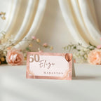 Rose Gold 50th Birthday Place Card