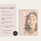 Bat Mitzvah Photo Invitation