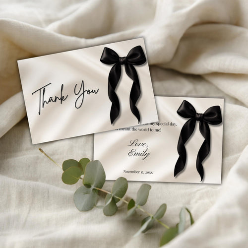 Black Bow Thank You Cards