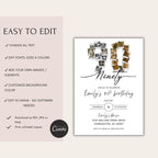 Minimalist Photo Collage Ninety 90th Birthday Invitation