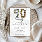 Minimalist Photo Collage Ninety 90th Birthday Invitation