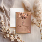 Rose Gold Balloon Elegant Birthday Invitation