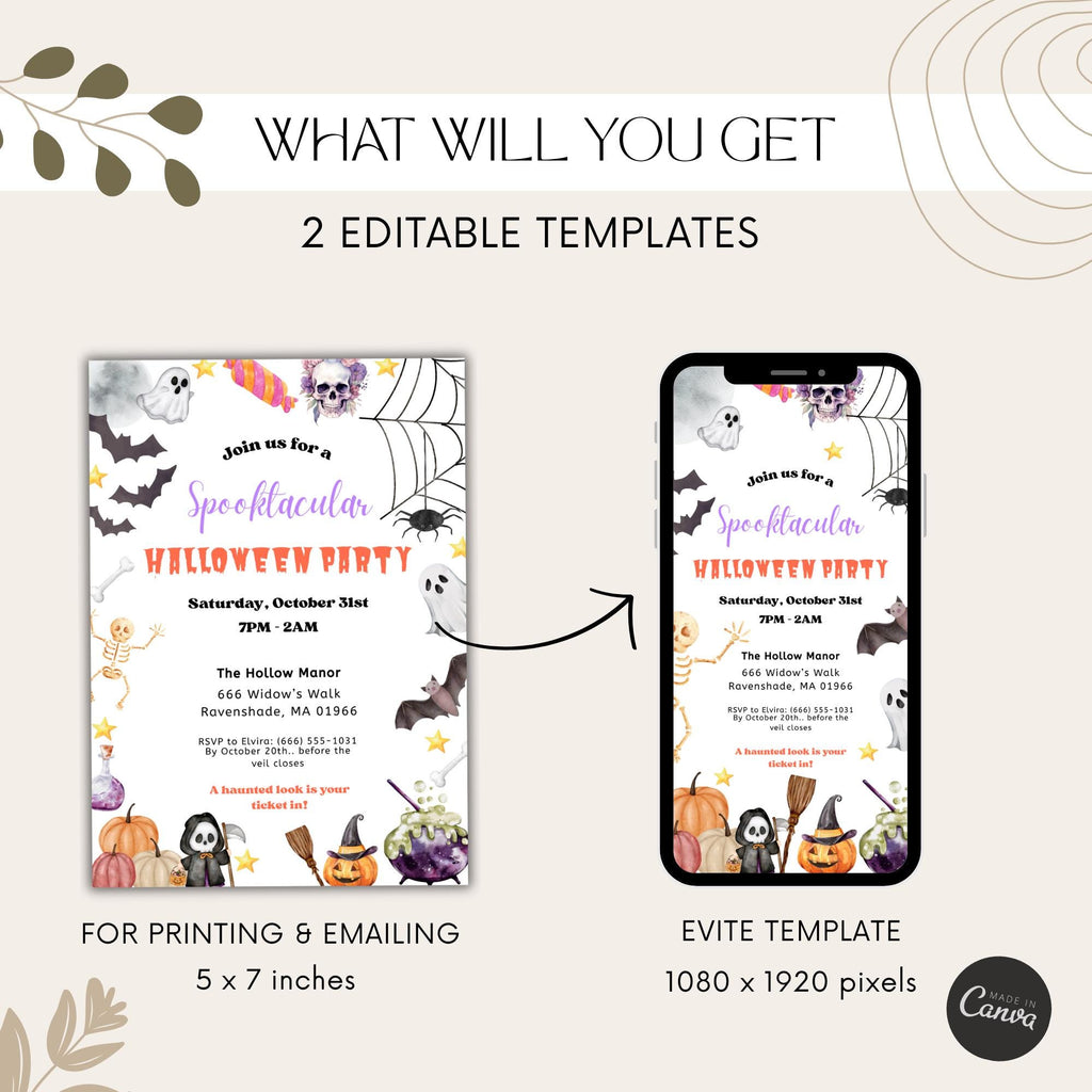 Halloween Party Invitation Spooky Theme