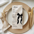 Black Bow Dinner Menu Card