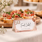 50th Birthday Food Labels Rose Gold