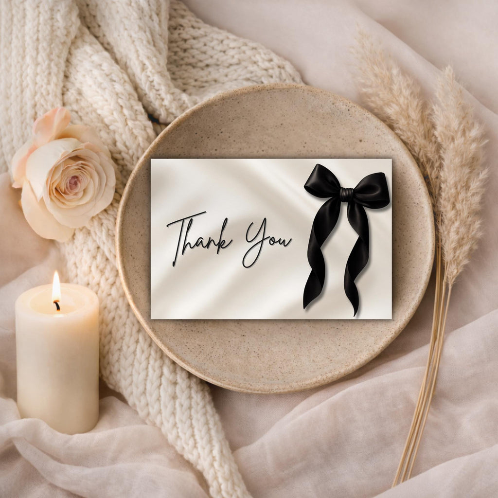 Black Bow Thank You Cards